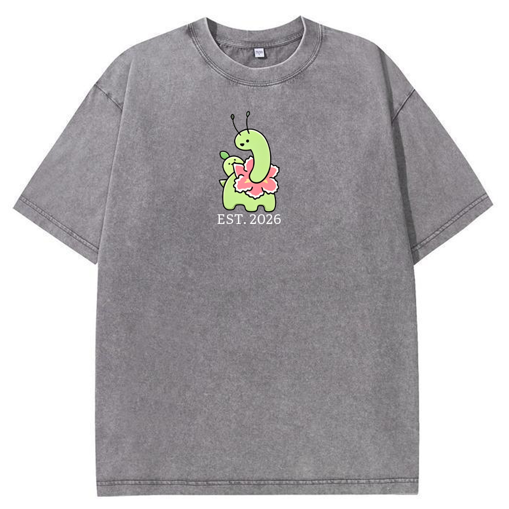 Cute Parent & Kid Meganium Vintage Washed T-Shirt