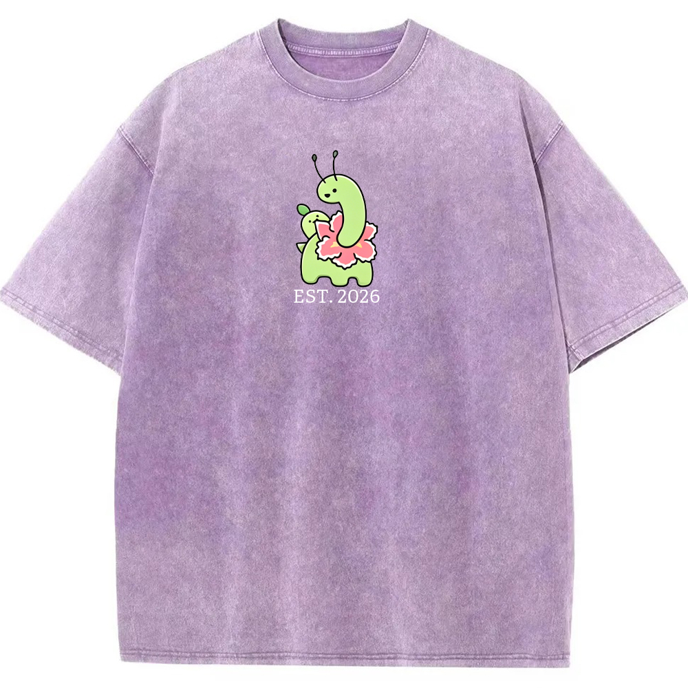 Cute Parent & Kid Meganium Vintage Washed T-Shirt