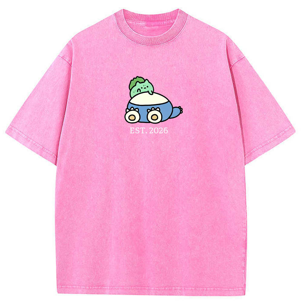Cute Parent & Kid Bulbasaur Vintage Washed T-Shirt