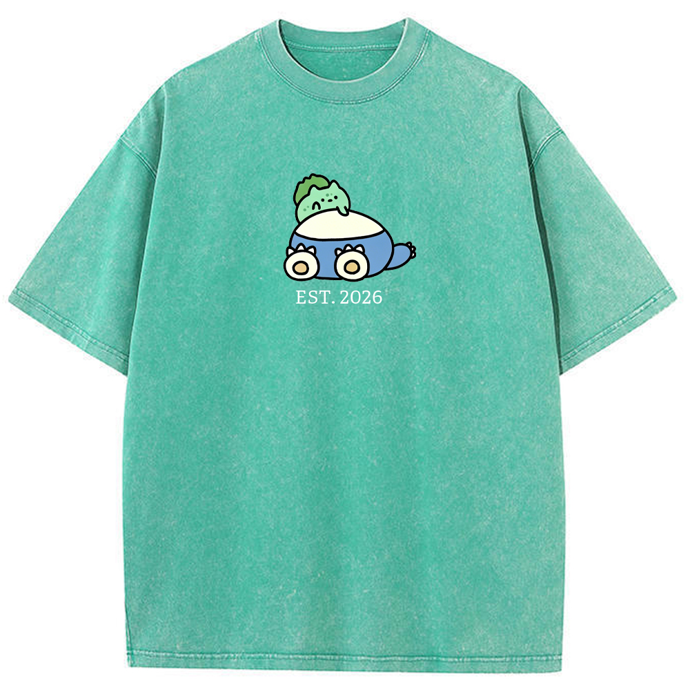 Cute Parent & Kid Bulbasaur Vintage Washed T-Shirt