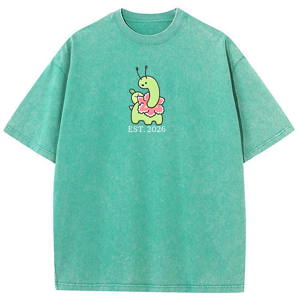 Cute Parent & Kid Meganium Vintage Washed T-Shirt