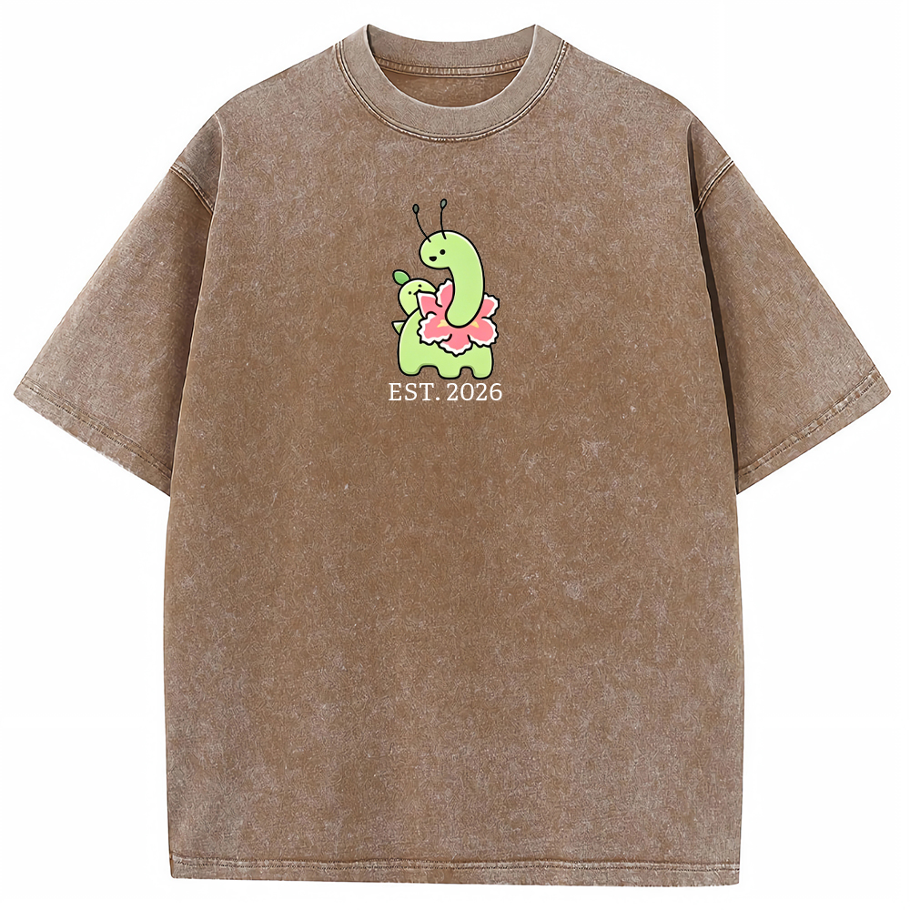 Cute Parent & Kid Meganium Vintage Washed T-Shirt