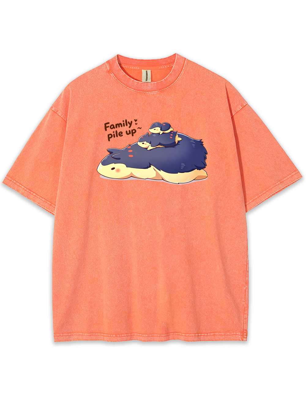 Parent & Kid Cyndaquil Evolution Family Stack Pile Vintage Washed T-Shirt