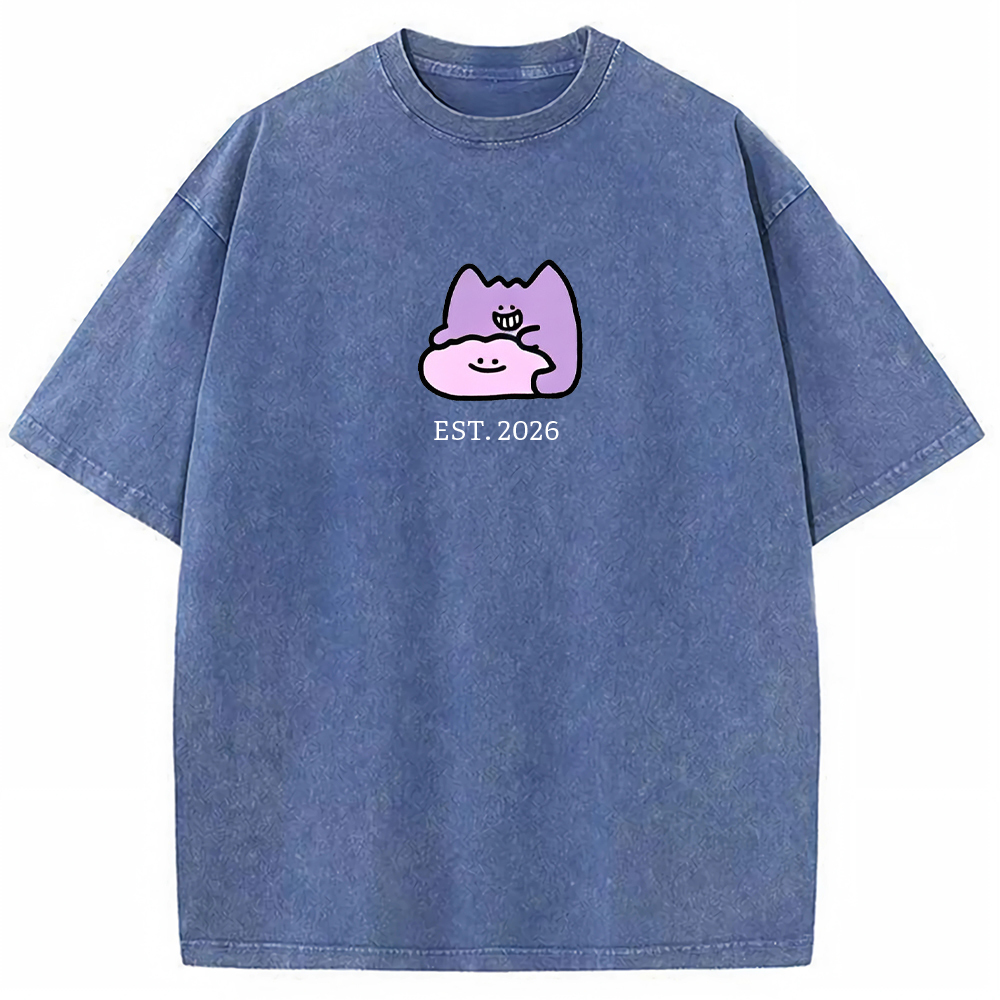 Cute Parent & Kid Gastly Haunter Vintage Washed T-Shirt