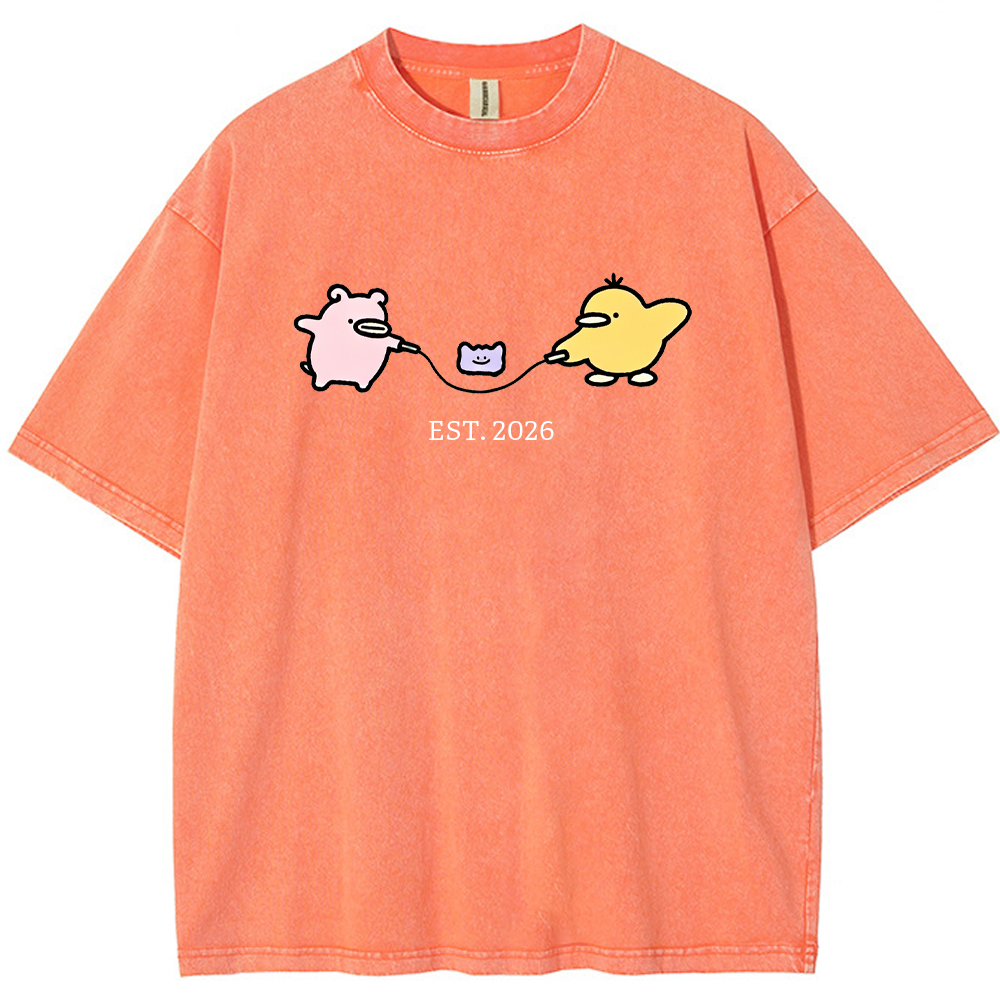 Cute Parent & Kid Ditto Vintage Washed T-Shirt