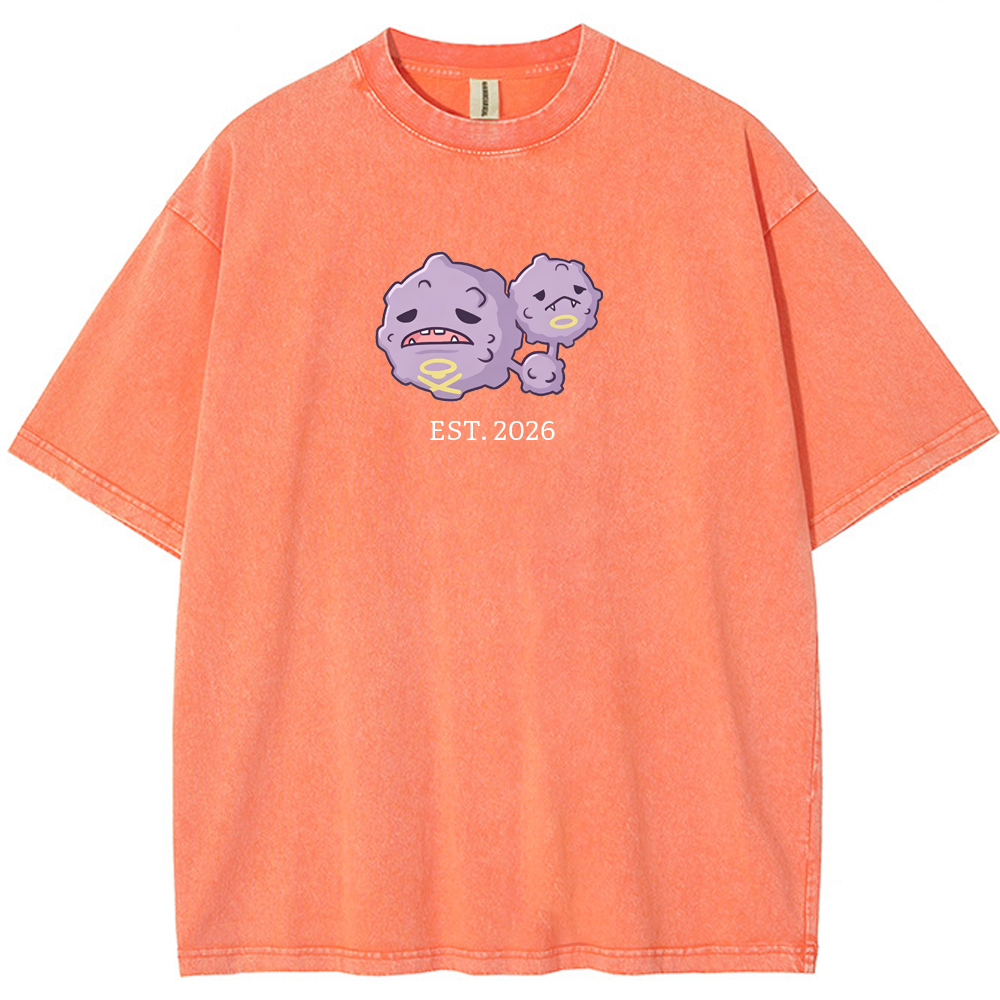 Cute Parent & Kid Weezing Vintage Washed T-Shirt