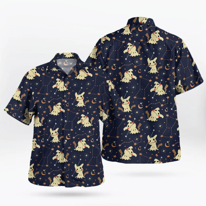 Mimikyu Night Sky Pokemon Pattern Hawaiian Shirt
