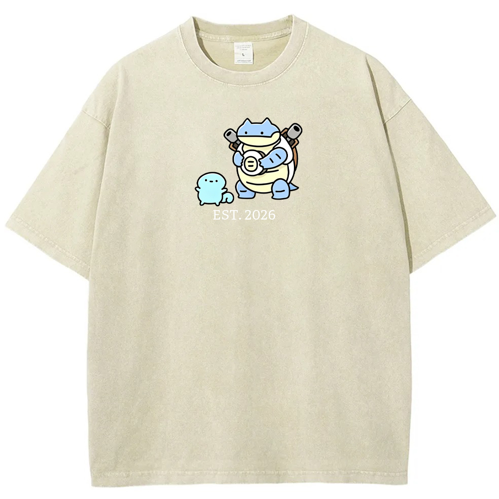 Cute Parent & Kid Blastoise Vintage Washed T-Shirt