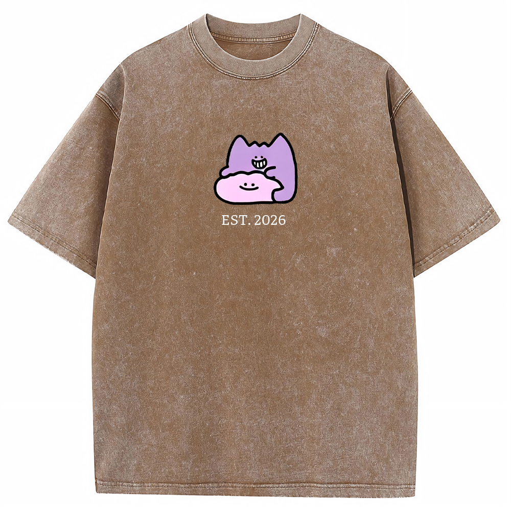 Cute Parent & Kid Gastly Haunter Vintage Washed T-Shirt