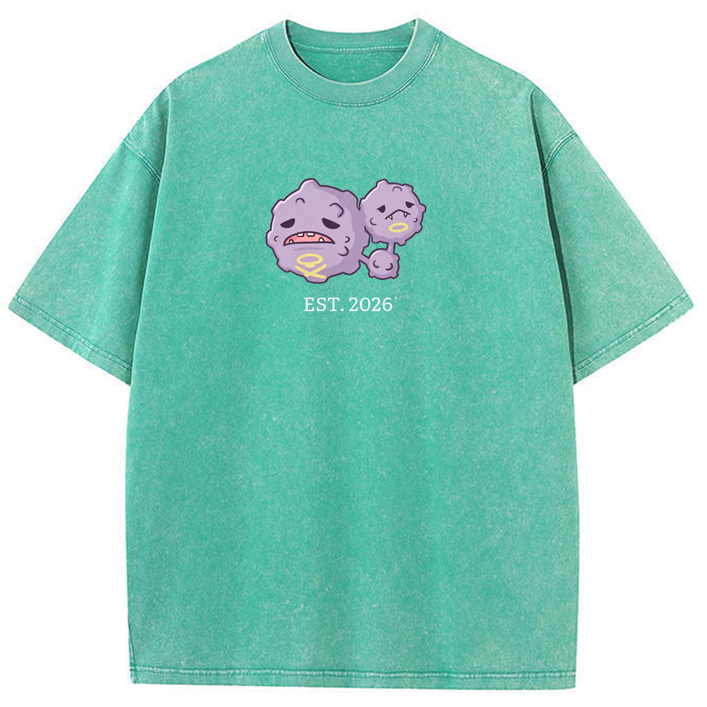 Cute Parent & Kid Weezing Vintage Washed T-Shirt