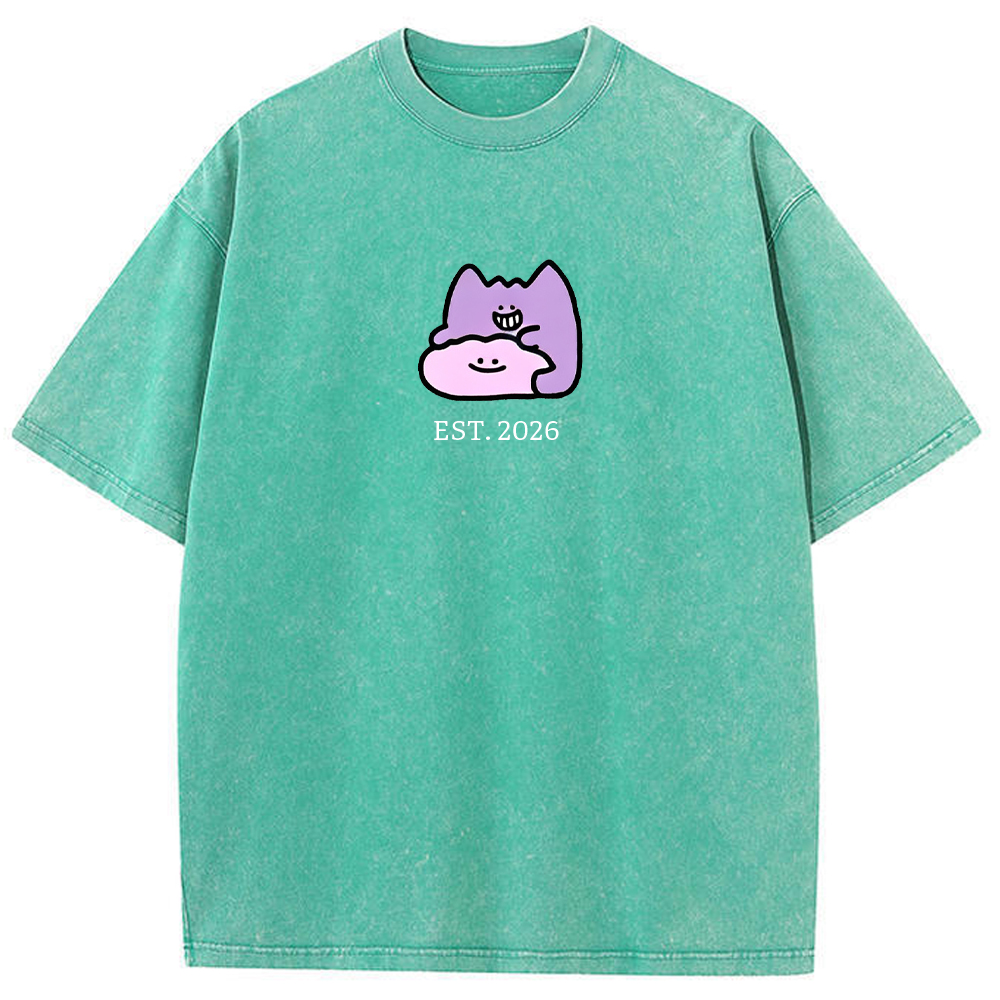 Cute Parent & Kid Gastly Haunter Vintage Washed T-Shirt
