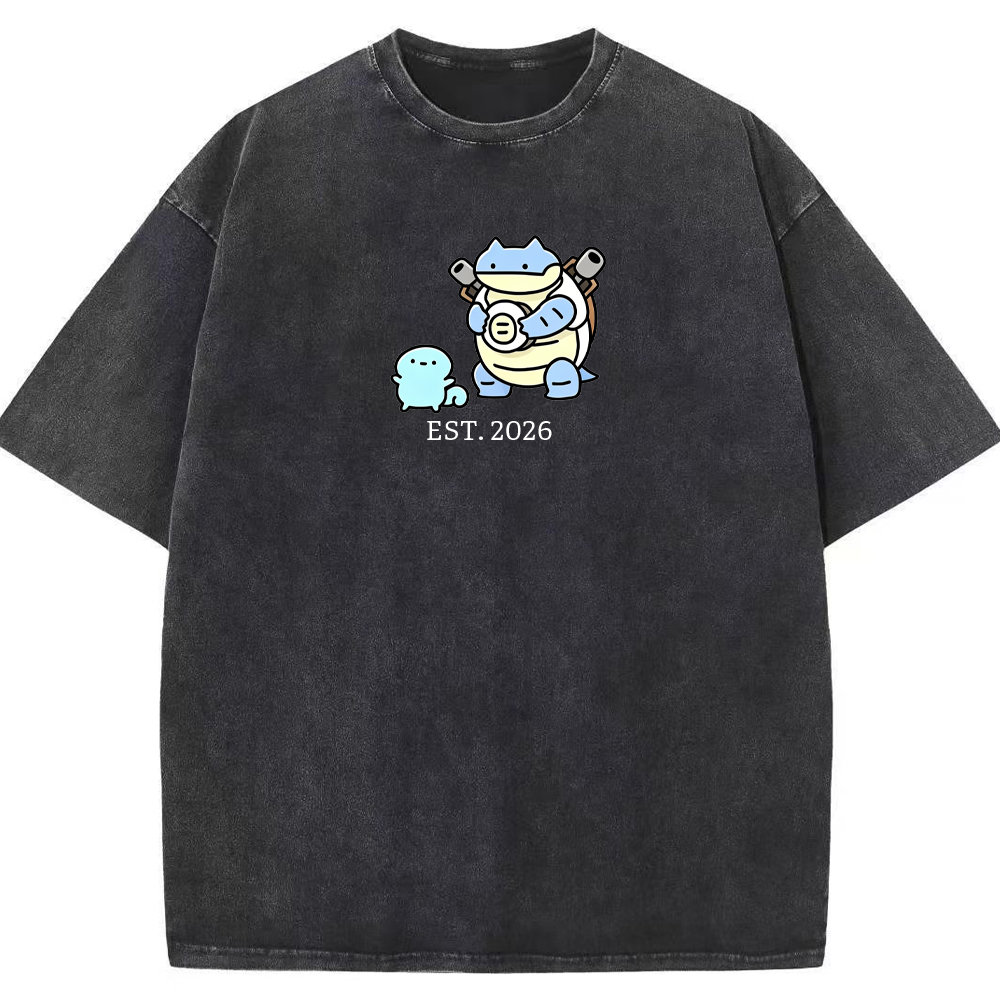 Cute Parent & Kid Blastoise Vintage Washed T-Shirt
