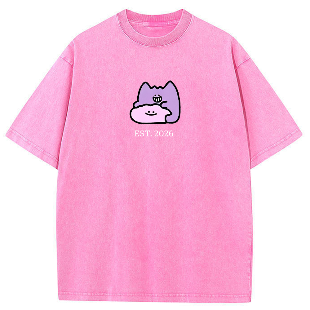 Cute Parent & Kid Gastly Haunter Vintage Washed T-Shirt