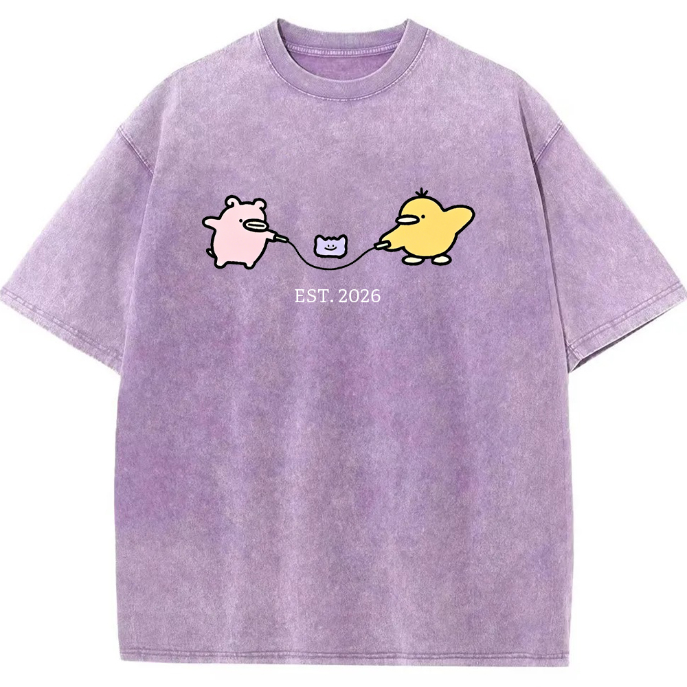 Cute Parent & Kid Ditto Vintage Washed T-Shirt