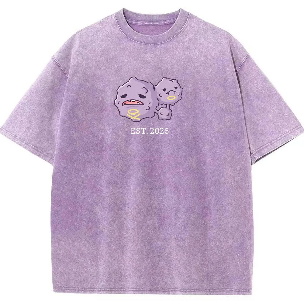 Cute Parent & Kid Weezing Vintage Washed T-Shirt
