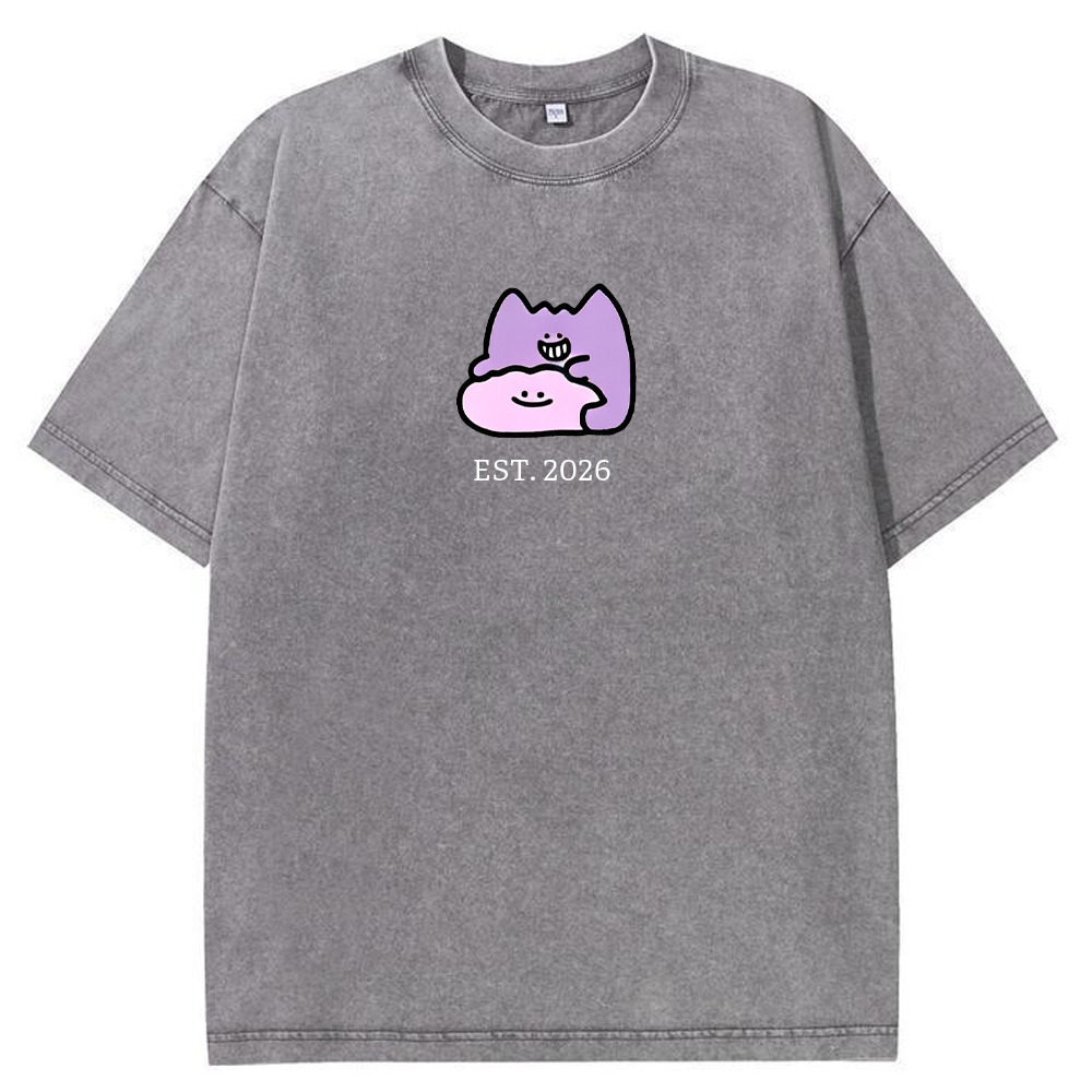 Cute Parent & Kid Gastly Haunter Vintage Washed T-Shirt