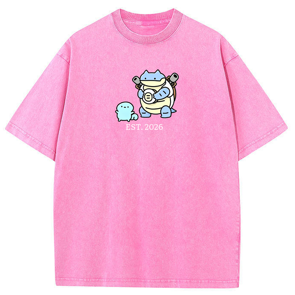 Cute Parent & Kid Blastoise Vintage Washed T-Shirt
