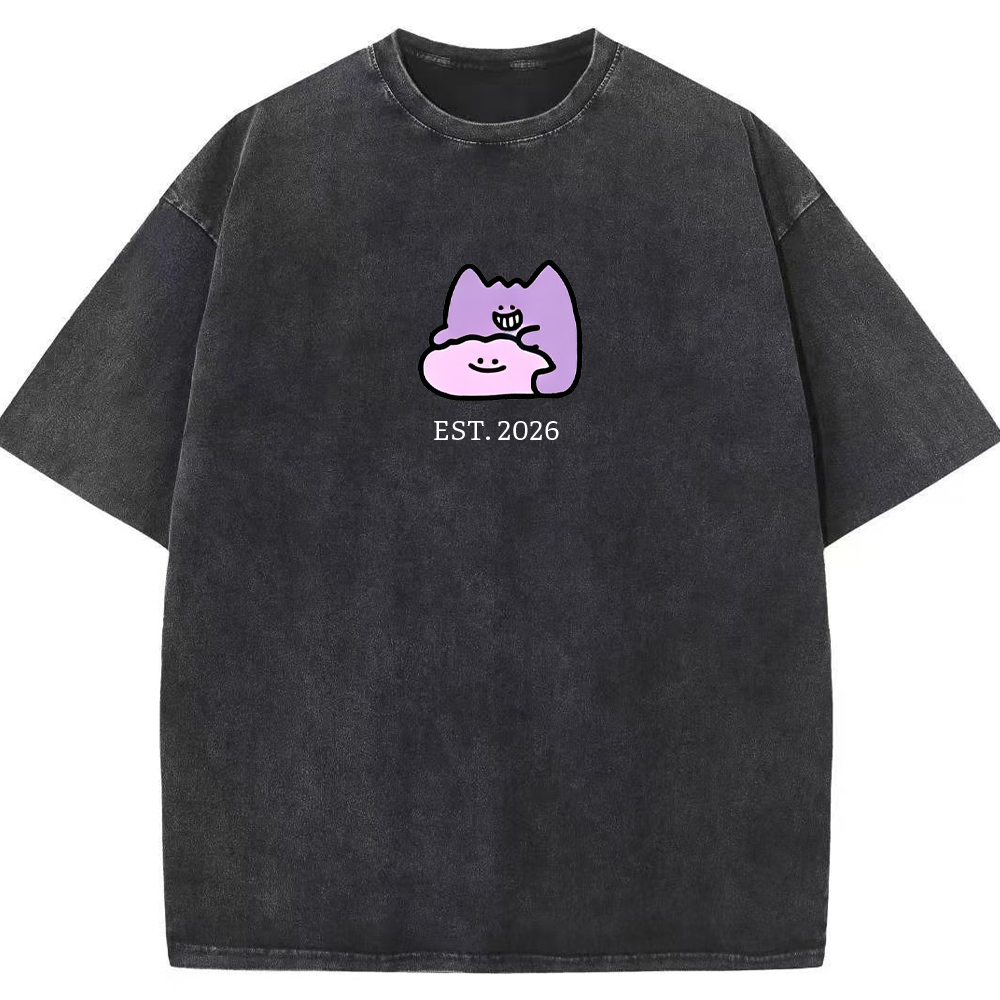 Cute Parent & Kid Gastly Haunter Vintage Washed T-Shirt