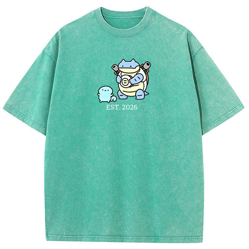 Cute Parent & Kid Blastoise Vintage Washed T-Shirt