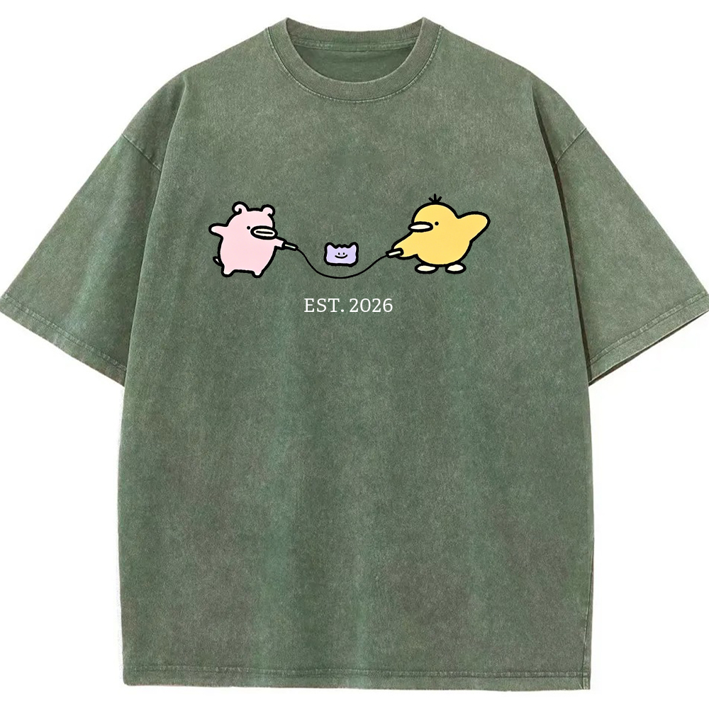 Cute Parent & Kid Ditto Vintage Washed T-Shirt