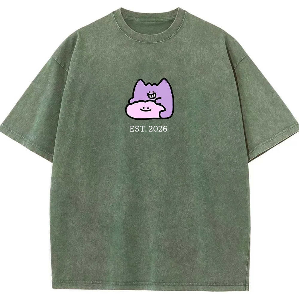 Cute Parent & Kid Gastly Haunter Vintage Washed T-Shirt