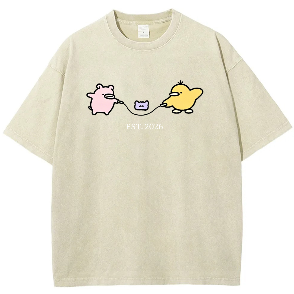 Cute Parent & Kid Ditto Vintage Washed T-Shirt