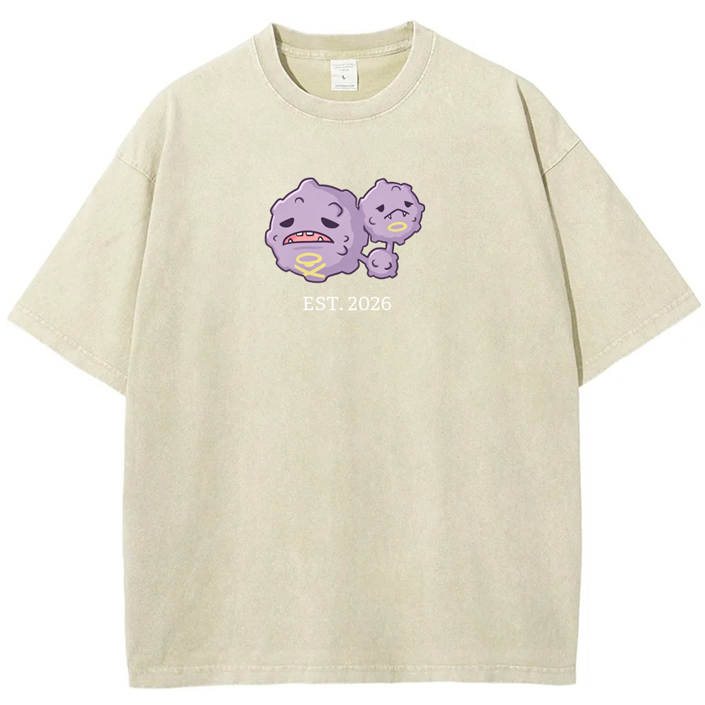 Cute Parent & Kid Weezing Vintage Washed T-Shirt