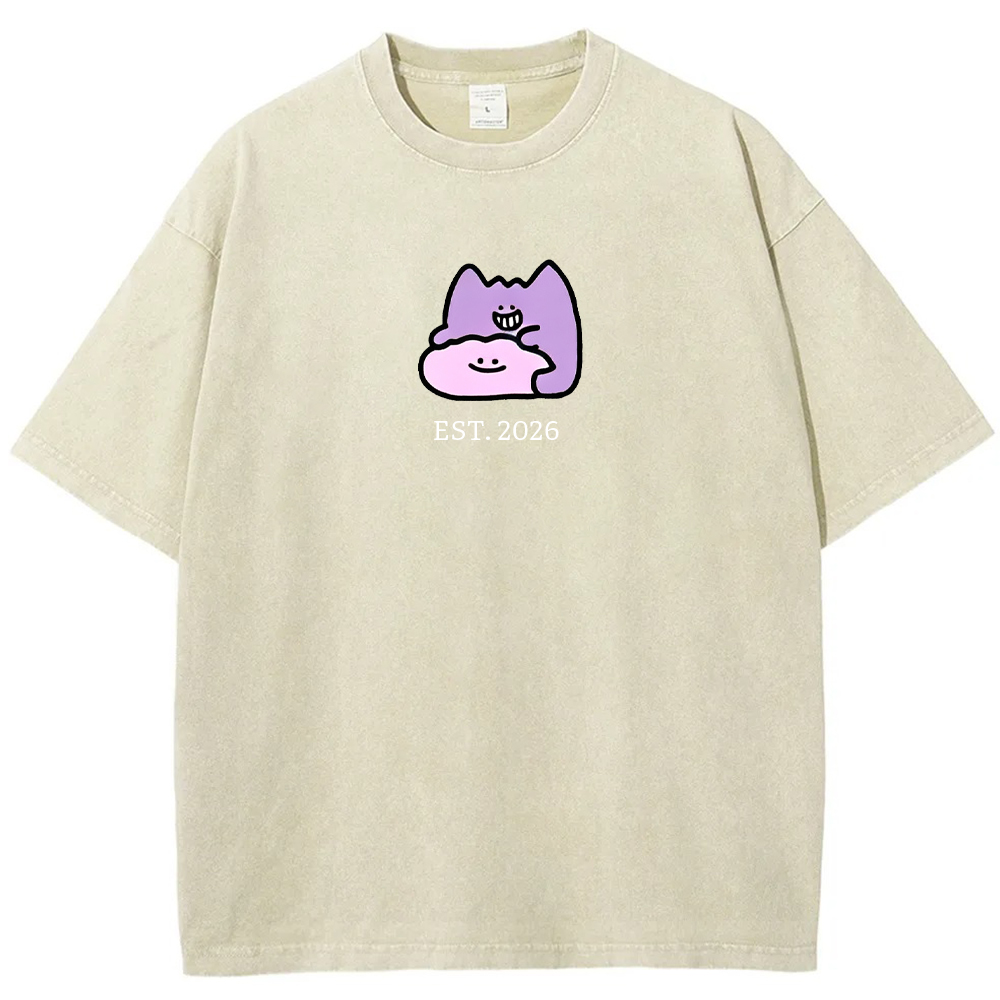 Cute Parent & Kid Gastly Haunter Vintage Washed T-Shirt