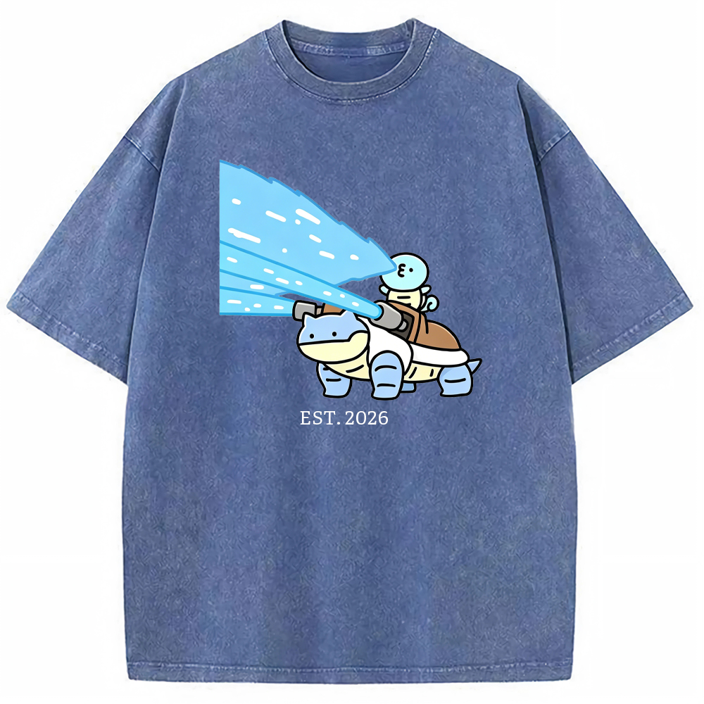 Cute Parent & Kid Blastoise Vintage Washed T-Shirt