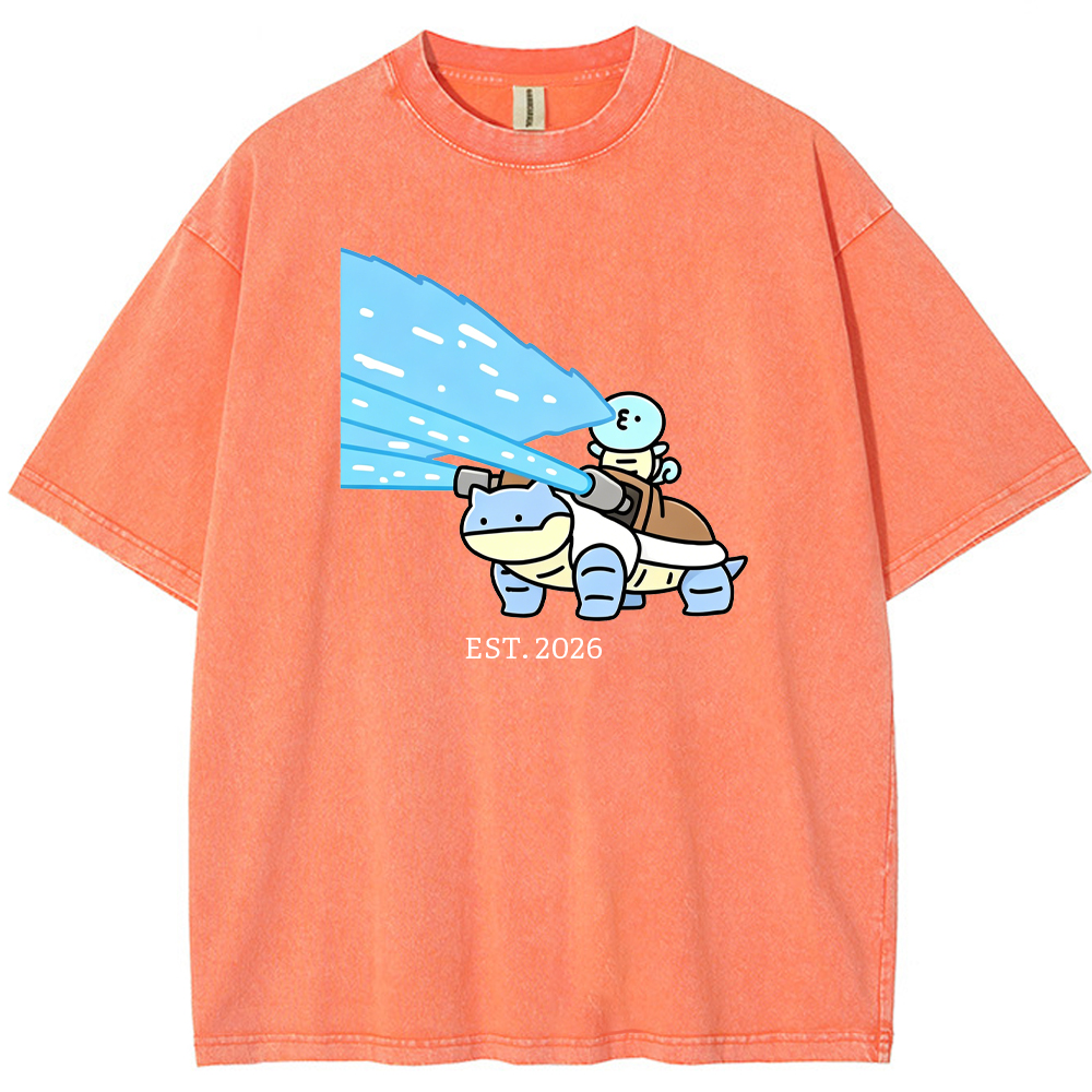 Cute Parent & Kid Blastoise Vintage Washed T-Shirt