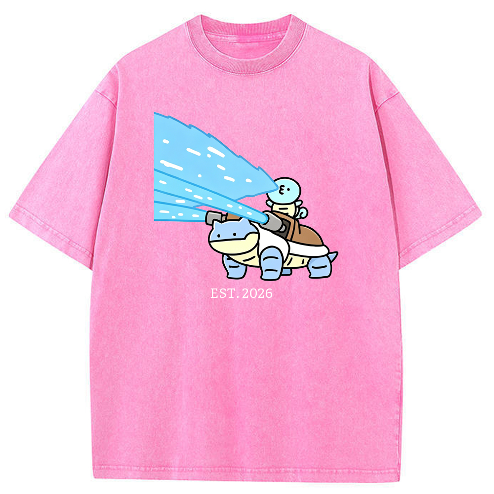 Cute Parent & Kid Blastoise Vintage Washed T-Shirt