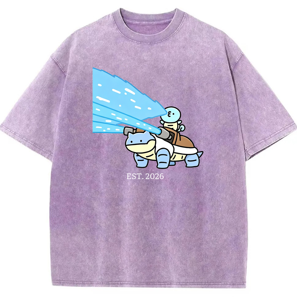 Cute Parent & Kid Blastoise Vintage Washed T-Shirt
