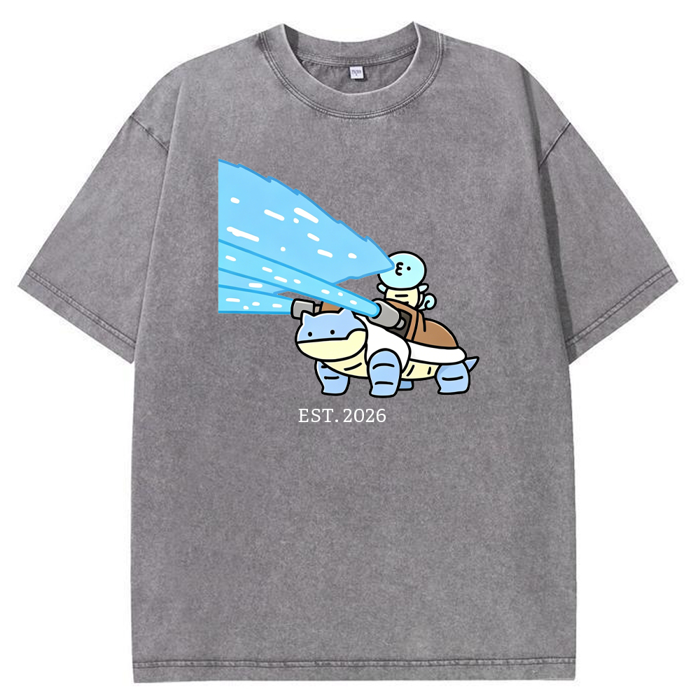 Cute Parent & Kid Blastoise Vintage Washed T-Shirt