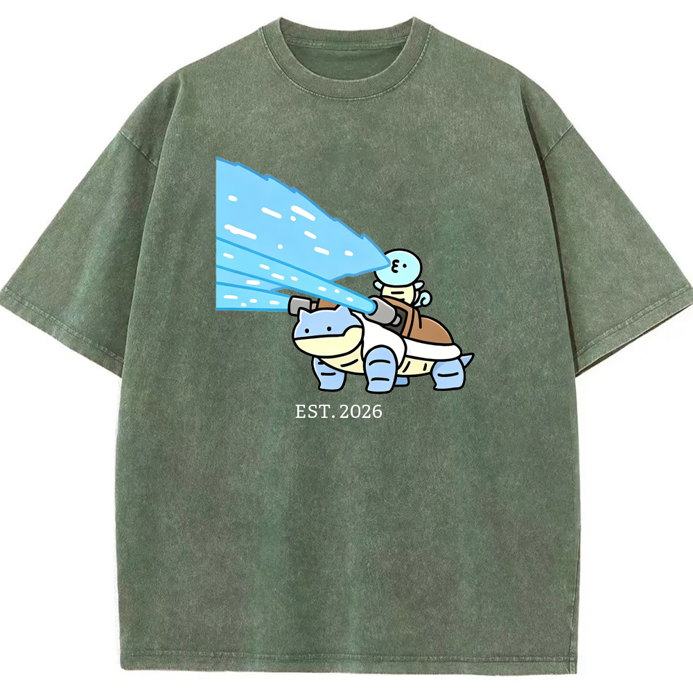 Cute Parent & Kid Blastoise Vintage Washed T-Shirt
