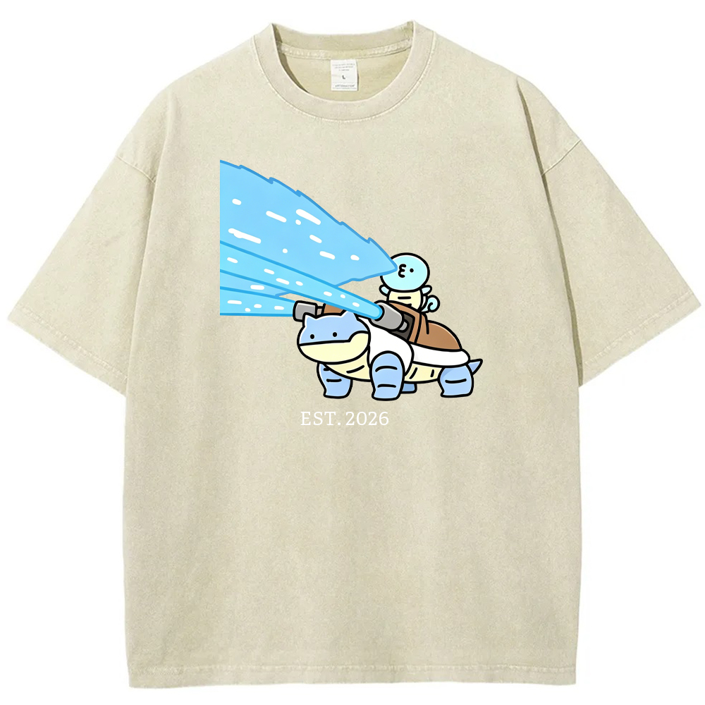 Cute Parent & Kid Blastoise Vintage Washed T-Shirt