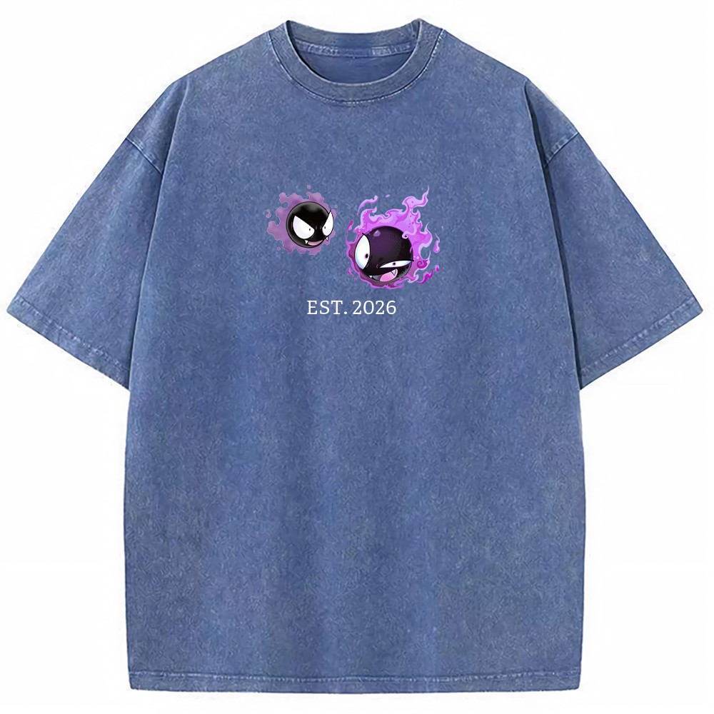 Cute Parent & Kid Gastly Vintage Washed T-Shirt