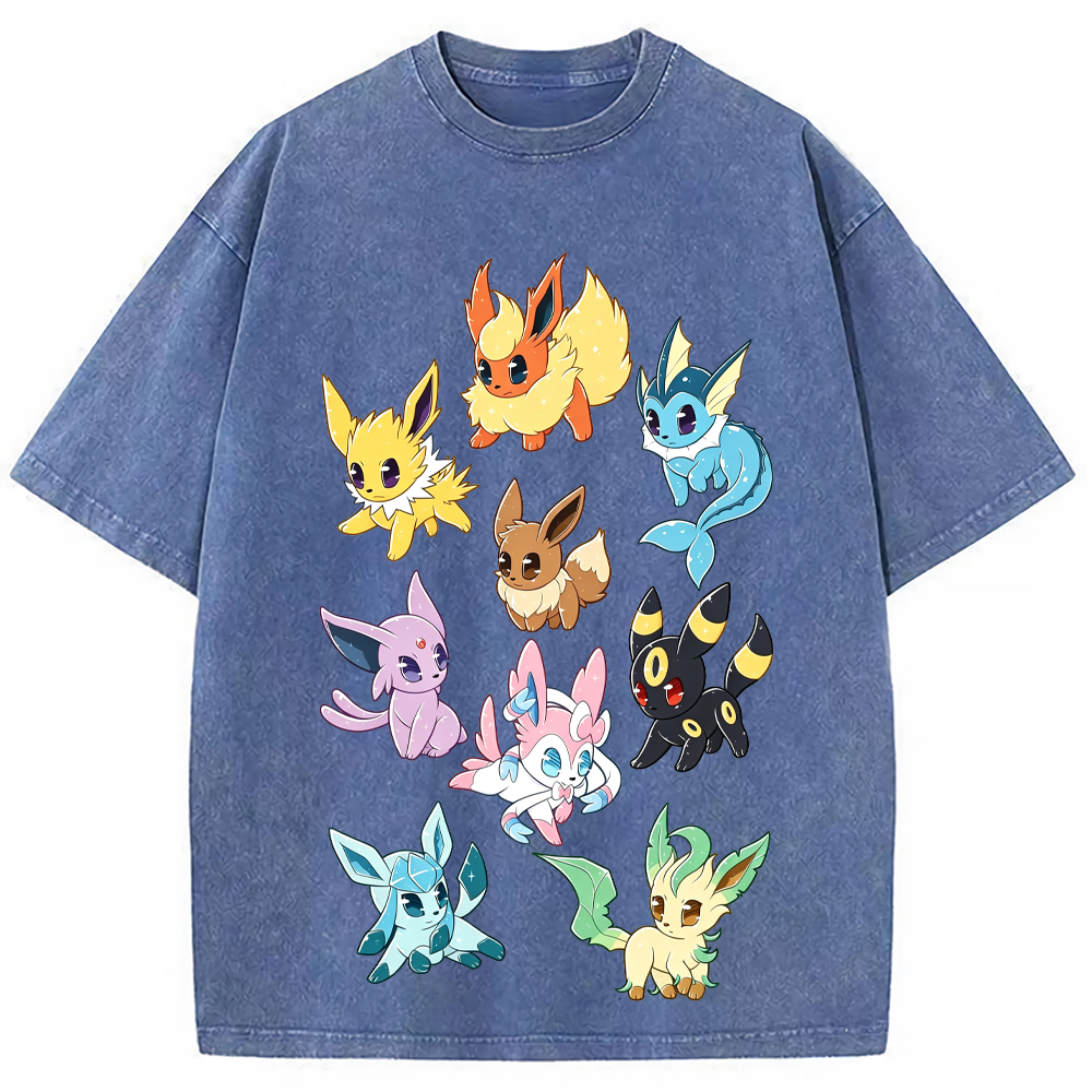 Full Eeveelutions Vertical Cartoon Tee | Pokemon Anime