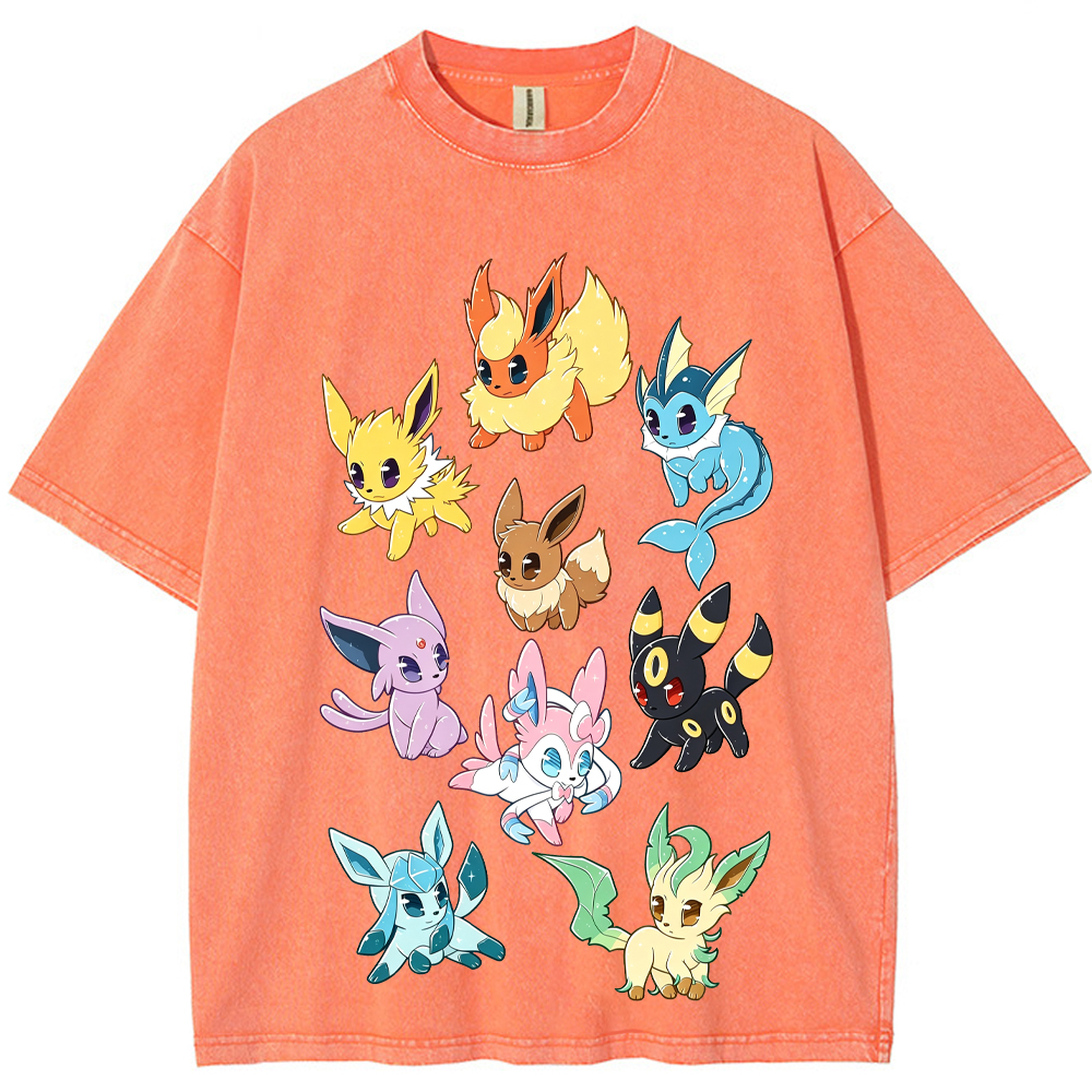 Full Eeveelutions Vertical Cartoon Tee | Pokemon Anime