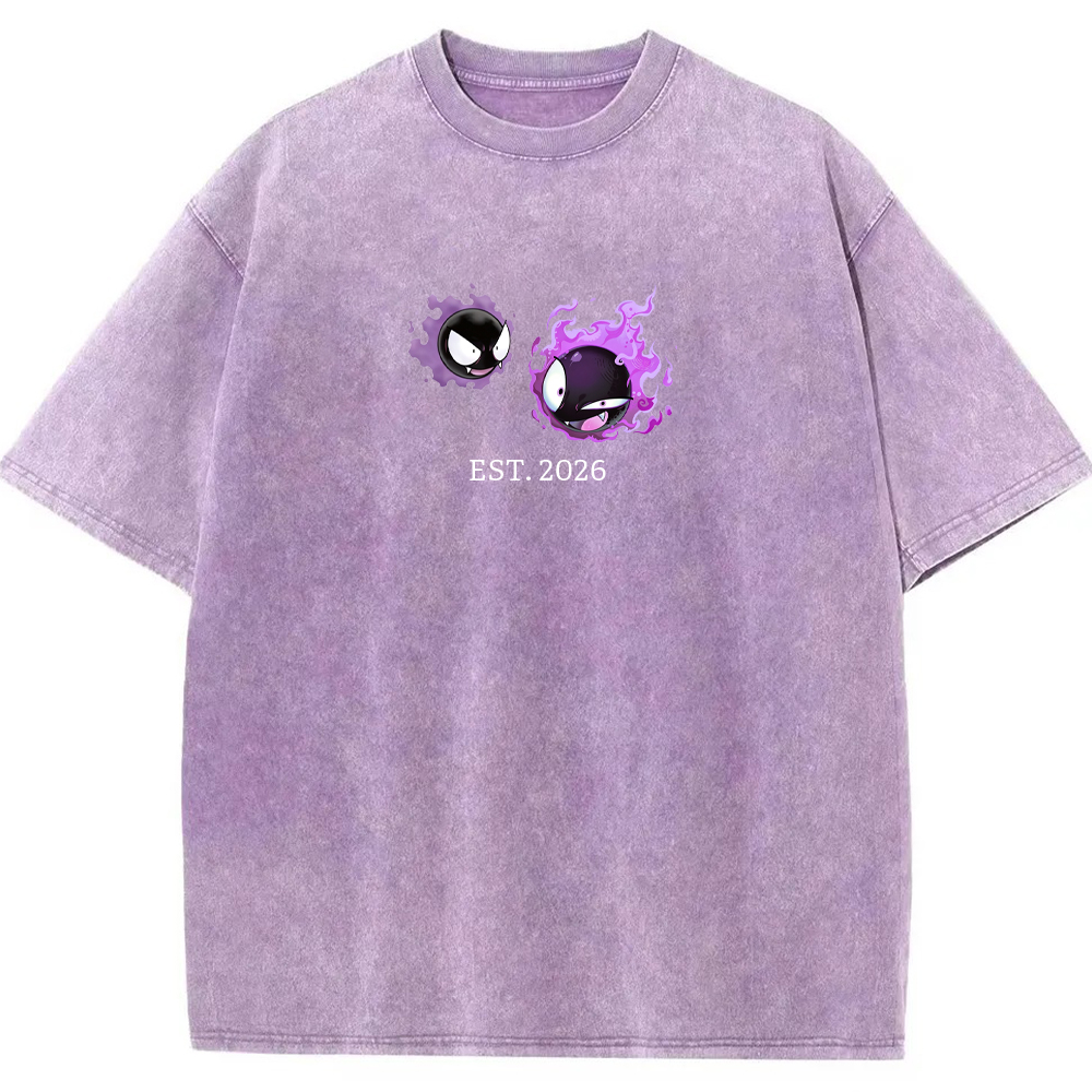 Cute Parent & Kid Gastly Vintage Washed T-Shirt