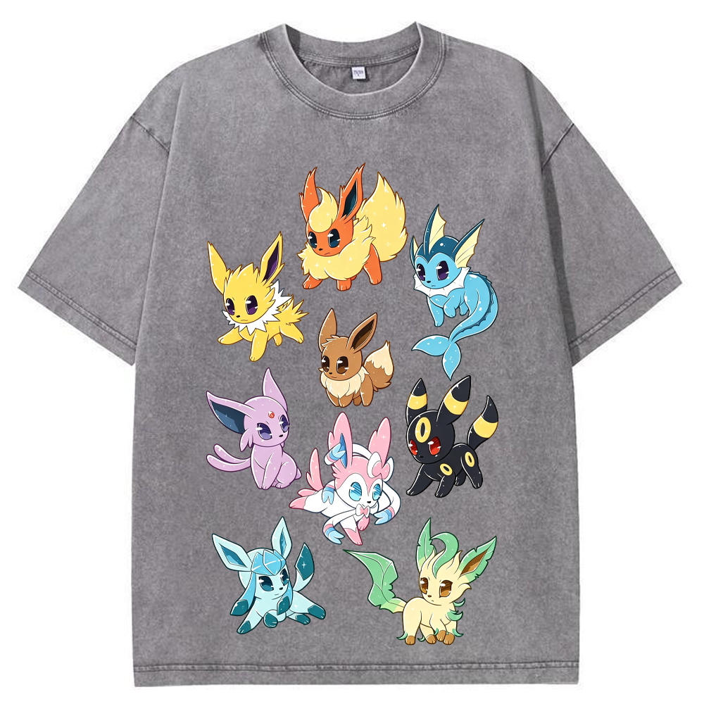 Full Eeveelutions Vertical Cartoon Tee | Pokemon Anime
