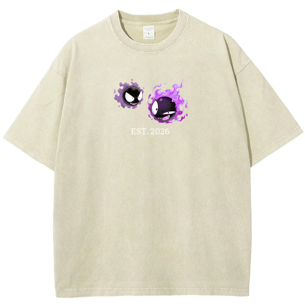 Cute Parent & Kid Gastly Vintage Washed T-Shirt