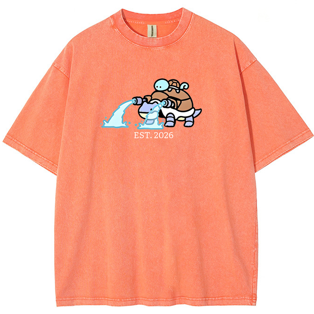 Cute Parent & Kid Blastoise Vintage Washed T-Shirt