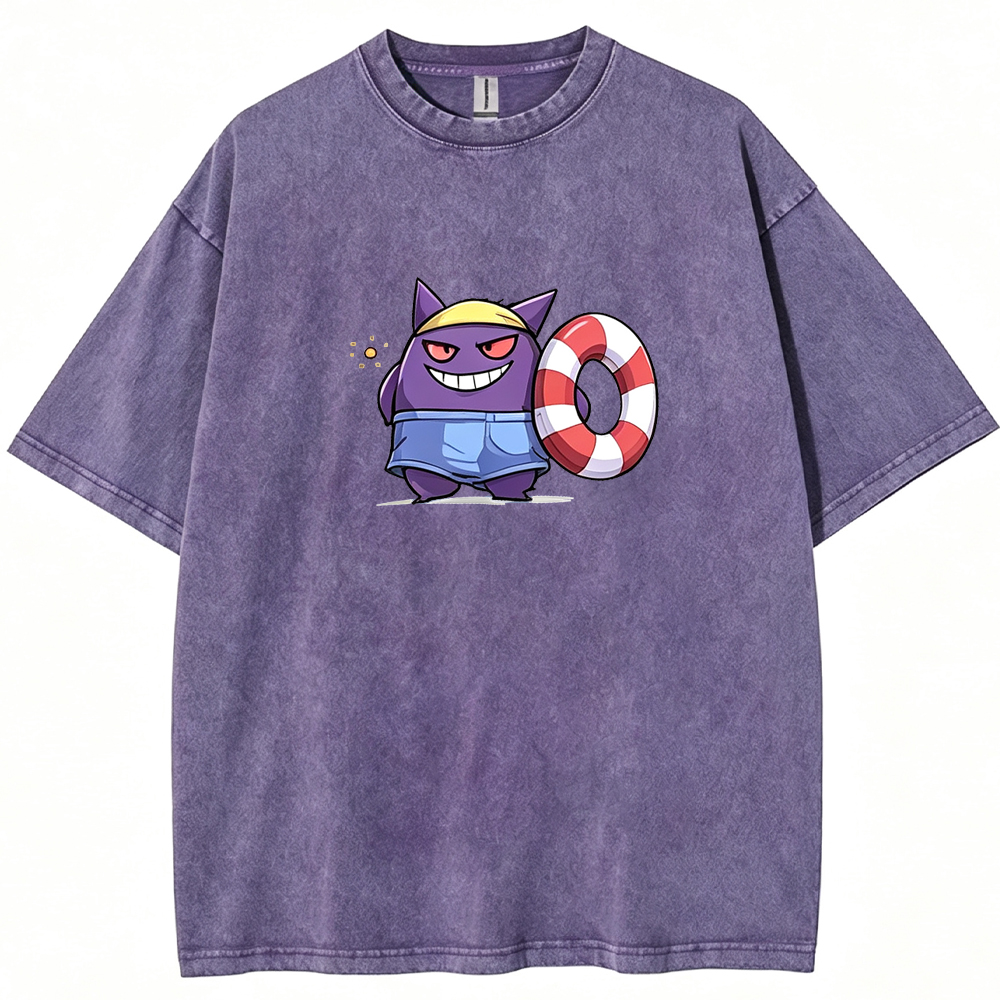 Summer Holiday Gengar Beach Vibe Cartoon Tee | Pokemon Anime