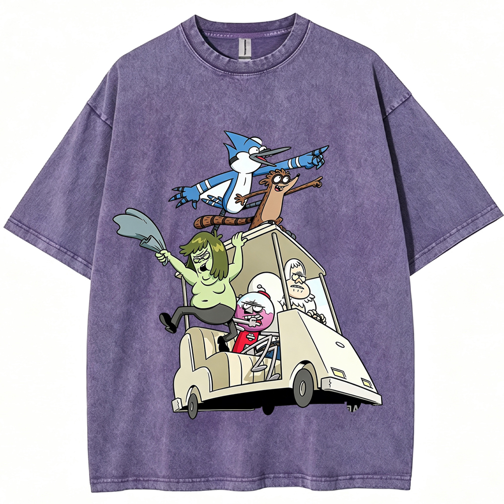 Road Trip Regular Show Full Crew Golf Cart Adventure Group Cartoon Tee