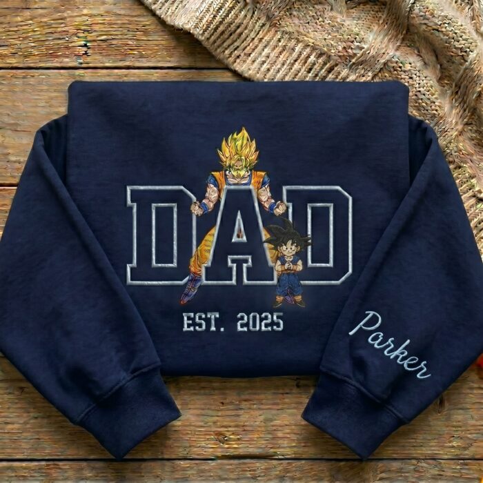 Custom Super Saiyan Dad Shirt, Personalized Anime Father's Day Gift