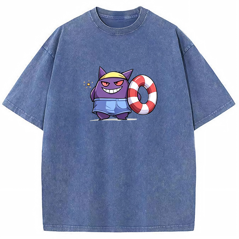 Summer Holiday Gengar Beach Vibe Cartoon Tee | Pokemon Anime