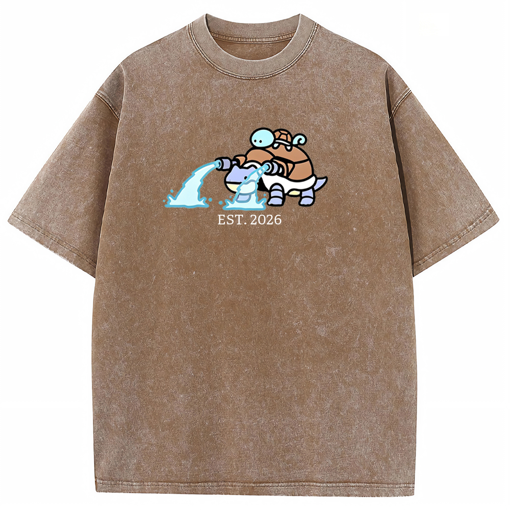 Cute Parent & Kid Blastoise Vintage Washed T-Shirt