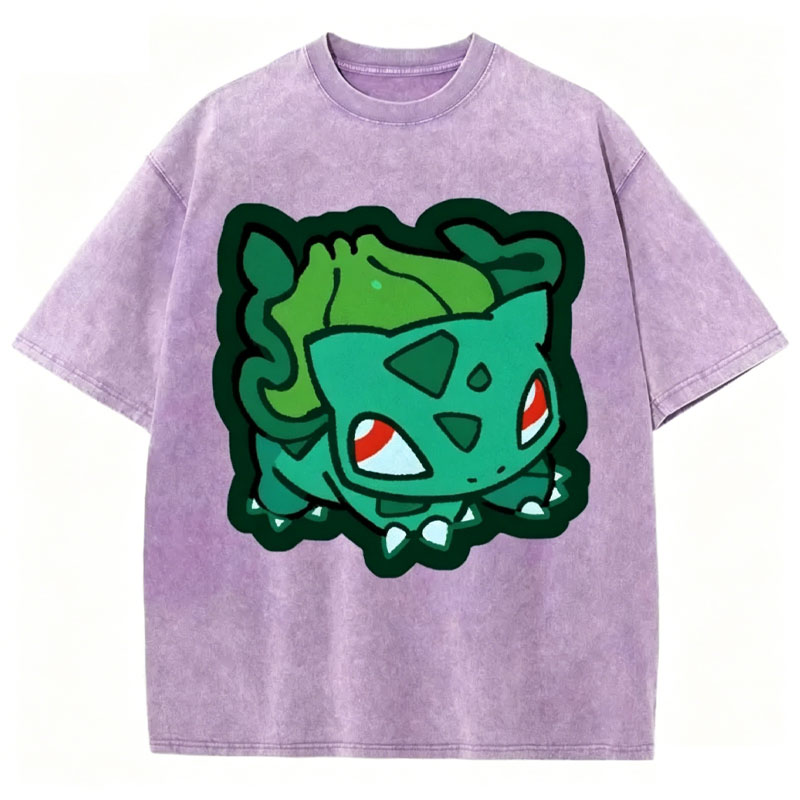 Cute Bulbasaur Unisex Vintage Washed Tee