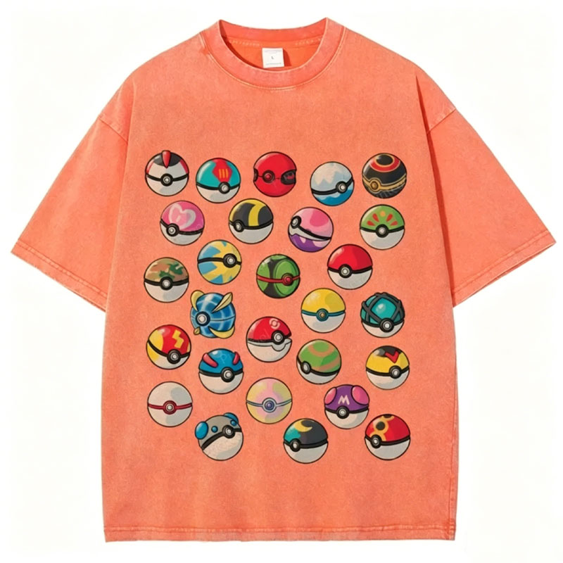 Pokeball Collection Unisex Vintage Washed Tee