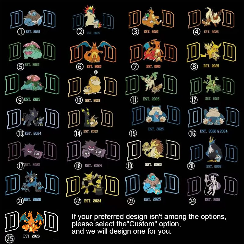 Custom PokaDad Shirt | Personalized Print Tee for Dad